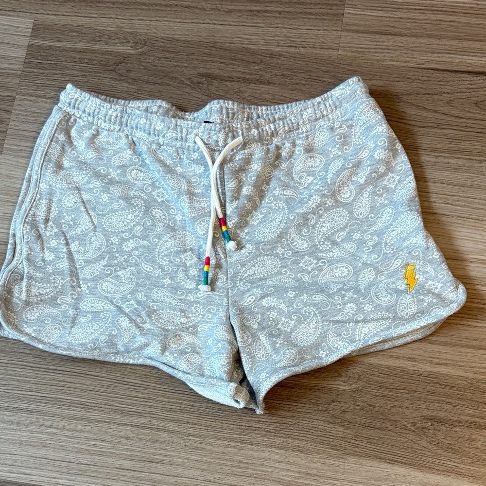 EUC Aqua Brand Gray Athletic Bandana Print Shorts - Medium